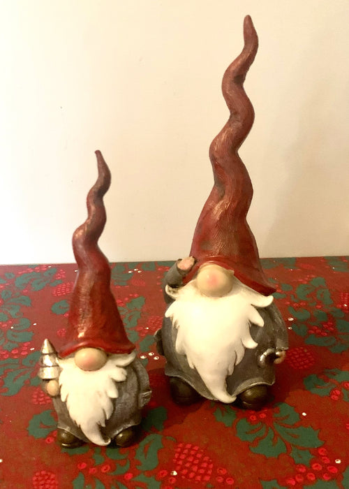 Santa Gonk Ceramic Figure in Big Red Hat - 2 Sizes