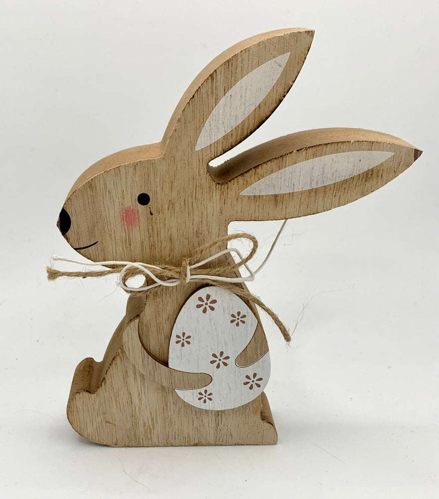 Wooden Rabbit Easter Figure