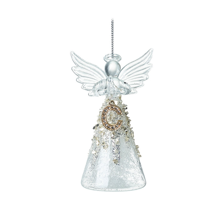 Alphabet Glass Angels - Hanging Decorations