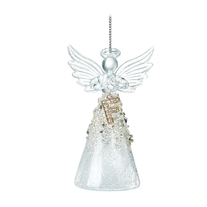 Alphabet Glass Angels - Hanging Decorations
