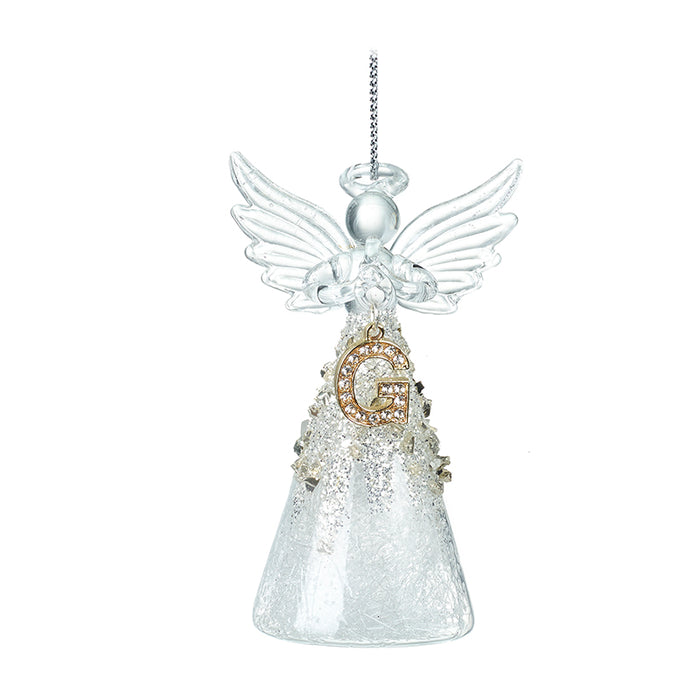 Alphabet Glass Angels - Hanging Decorations