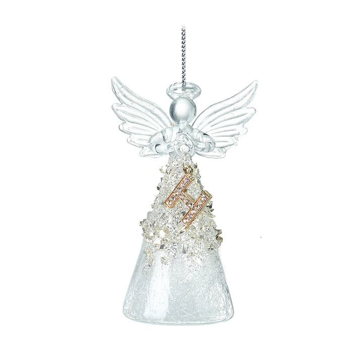 Alphabet Glass Angels - Hanging Decorations
