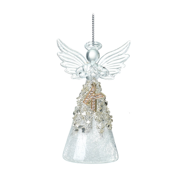 Alphabet Glass Angels - Hanging Decorations