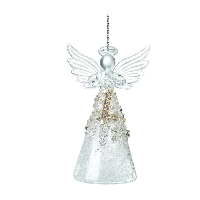 Alphabet Glass Angels - Hanging Decorations