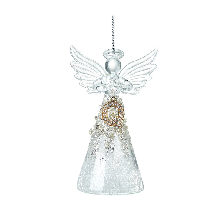 Alphabet Glass Angels - Hanging Decorations