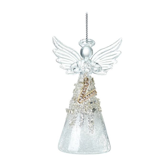 Alphabet Glass Angels - Hanging Decorations