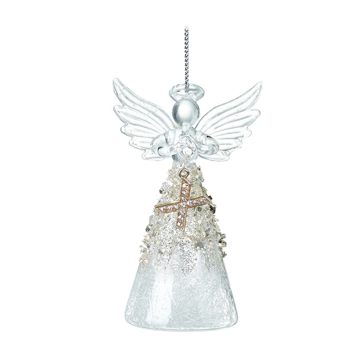 Alphabet Glass Angels - Hanging Decorations