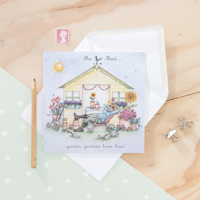 Gardening Card For Her - She Shed...garden goddess lives here! - Berni Parker