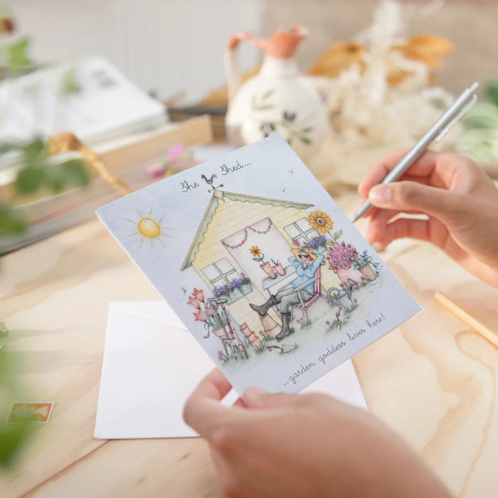 Gardening Card For Her - She Shed...garden goddess lives here! - Berni Parker