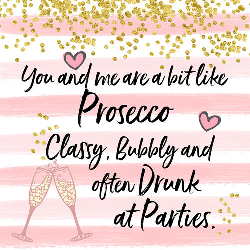 Hilarious Cards By Lisa Lou - You and me are a bit like Prosecco