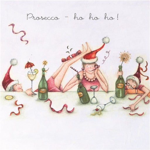 Bernie Parker Christmas Card - Prosecco Ho Ho Ho!