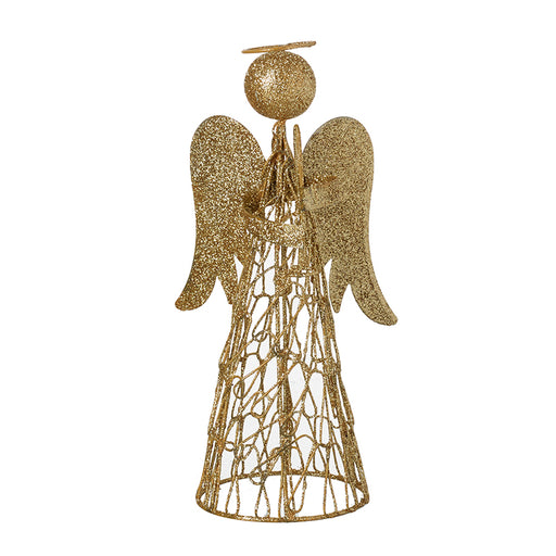 Gold Glitter Angel Tree Topper - 20cm