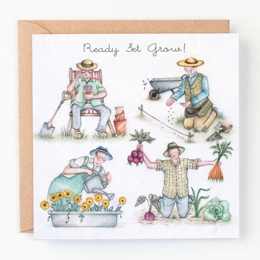 Mans Gardener Card - Ready Set Grow! Berni Parker