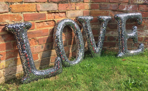 Mosaic Silver Mirrored LOVE Letters - Wilde Java