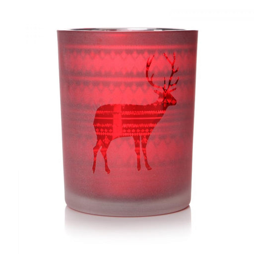 Red Stag Glass Candle Holder