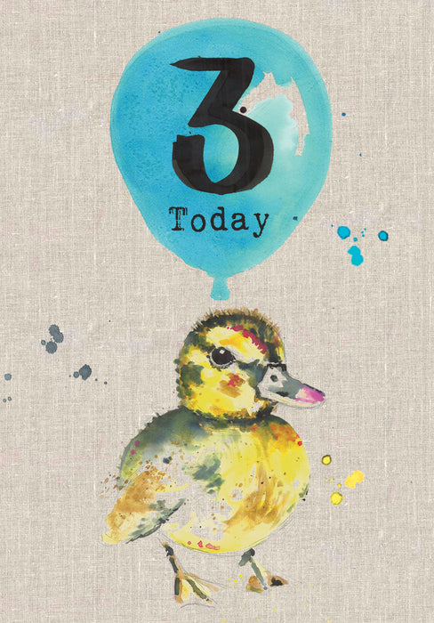 3 Today - Baby Duckling Birthday Card - Sarah Kelleher