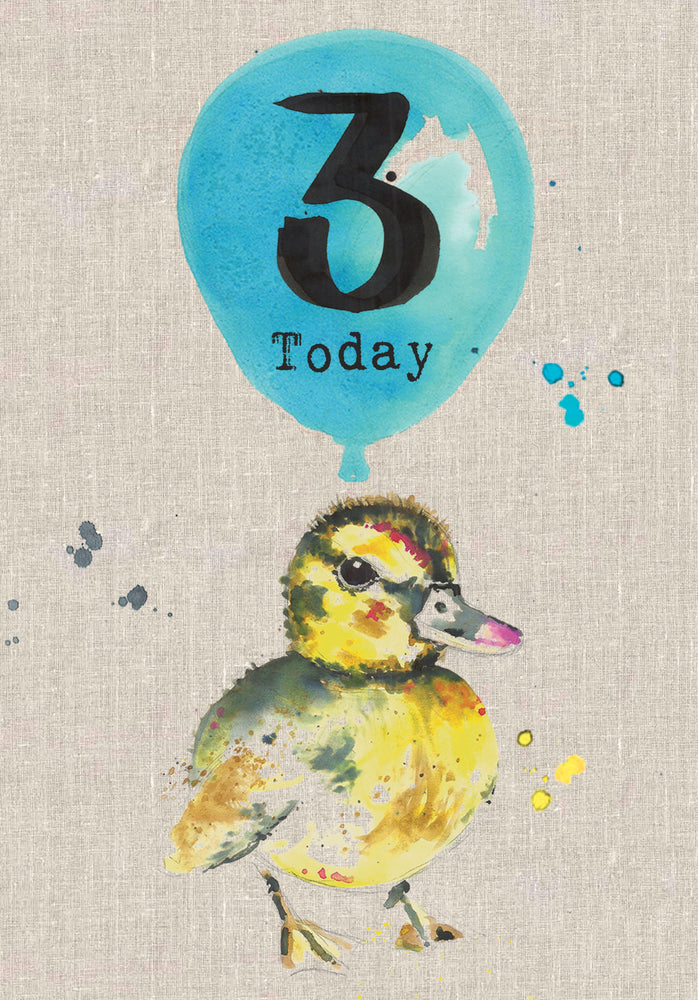 3 Today - Baby Duckling Birthday Card - Sarah Kelleher