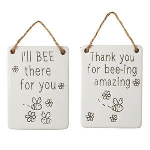 Bee Hanging Ceramic Signs
