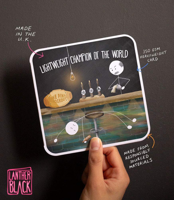 Lightweight Champion Of The World - Birthday Card from Lanther Black