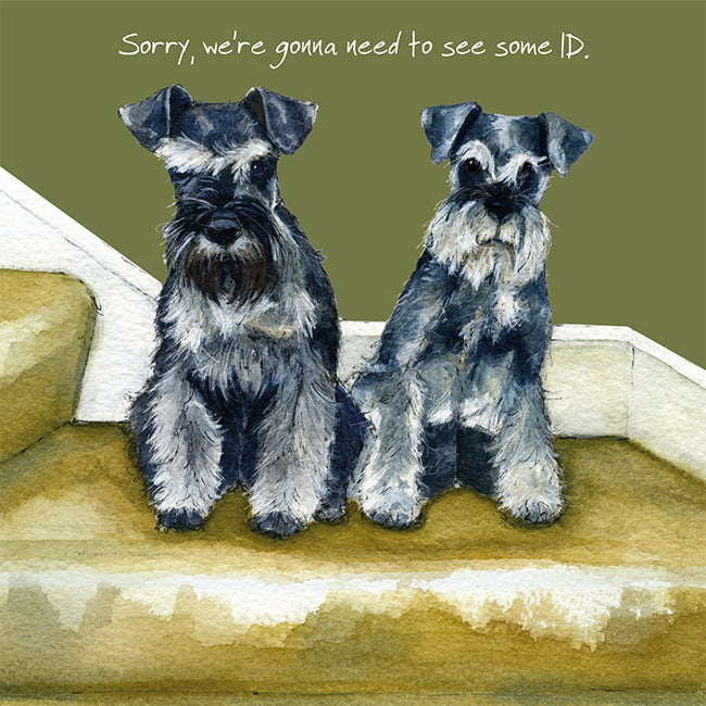 Schnauzer Card - Sorry, we're gonna need to see some ID. From The Little Dog Laughed