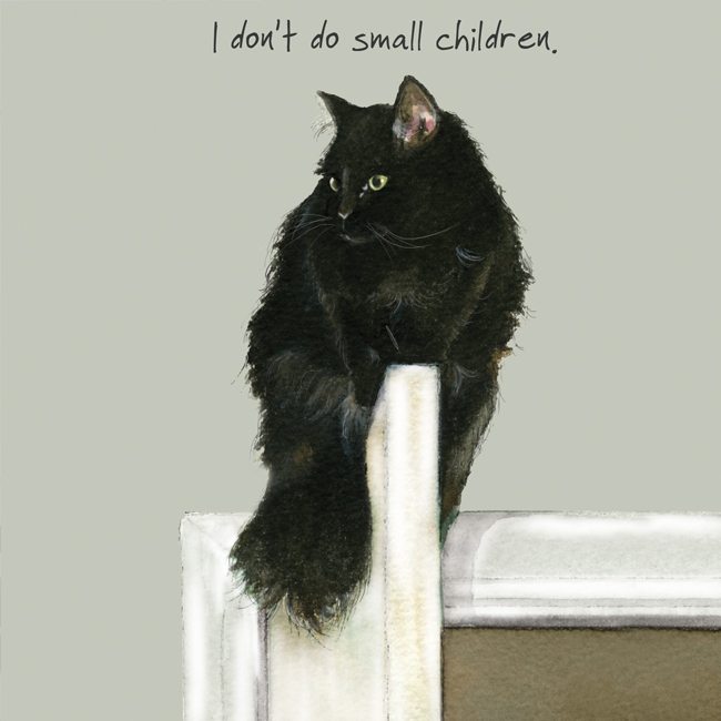 Black Cat Card - I don't do small children - From The Little Dog Laughed