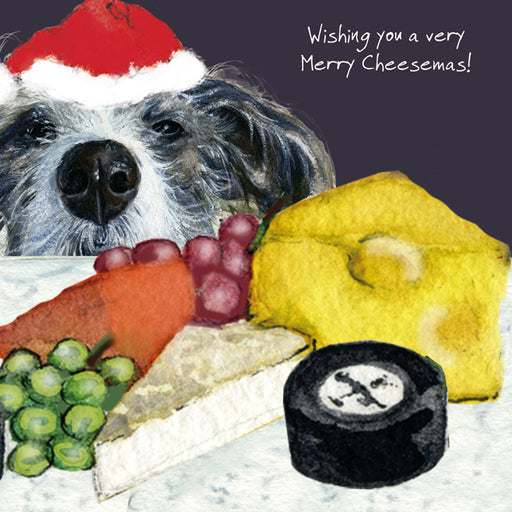 Lurcher Christmas Card - Wishing you a very Merry Cheesemas! - From The Little Dog Laughed