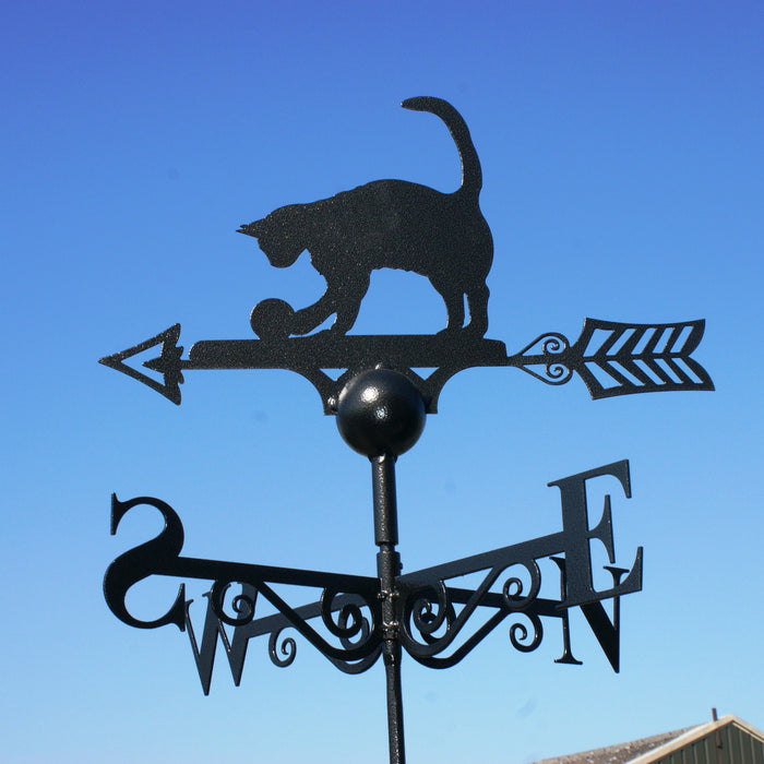 Cat Weathervane - UK Made Solid Steel