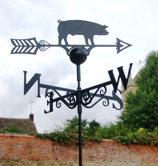 Pig Weathervane - UK Made Solid Steel - GingerInteriors.co.uk