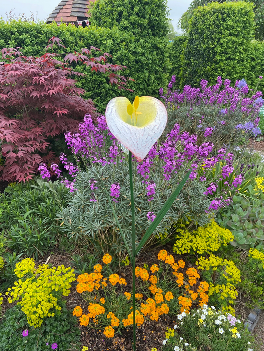 Giant Garden Flower Stake - White Calla Lily Sculpture