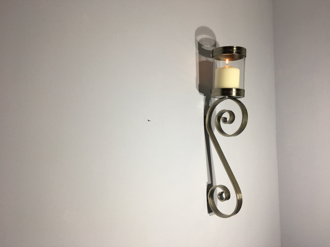 Wall Sconce - Silver Ornate Scroll