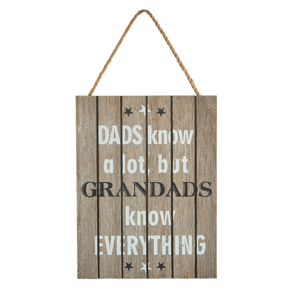 Grandad Plaque - DADS know a lot, but GRANDADS know everything