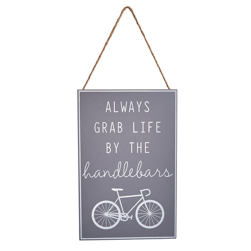 Bike Hanging Plaque - Always grab life by the handlebars