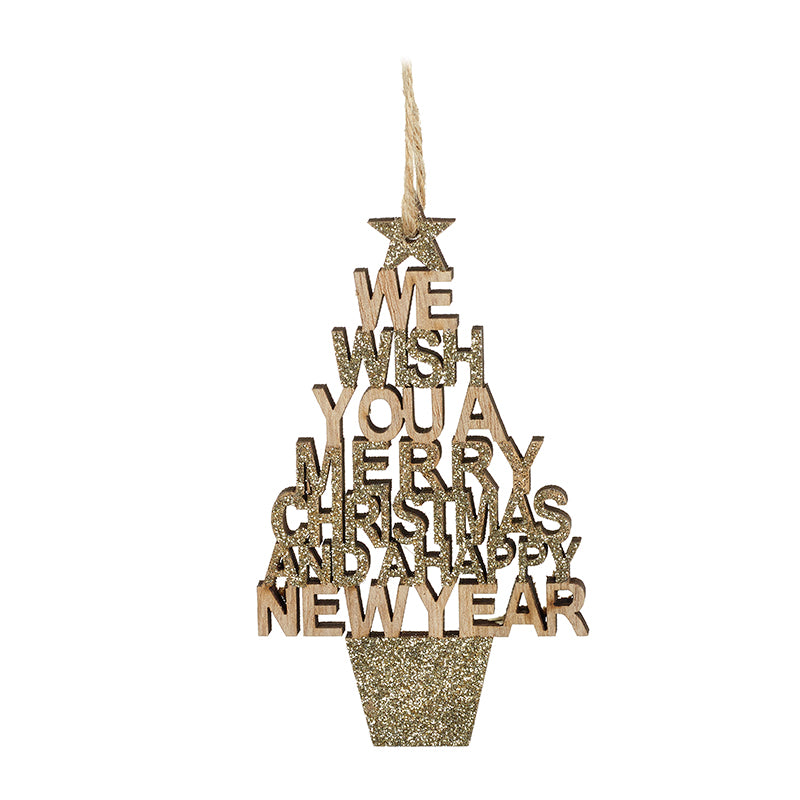 Glittery Merry Christmas And New Year Sign