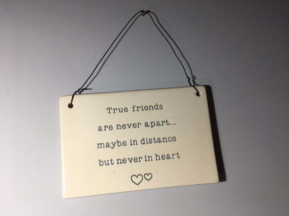 TRUE FRIENDS ARE NEVER APART - Friend Plaque