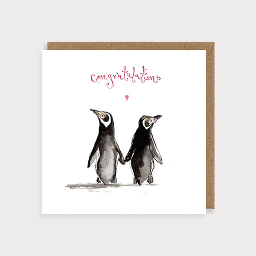 Congratulations Card - Penguins - Louise Mulgrew