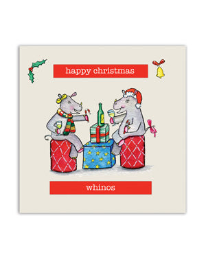 Rhino Christmas Card - Whinos