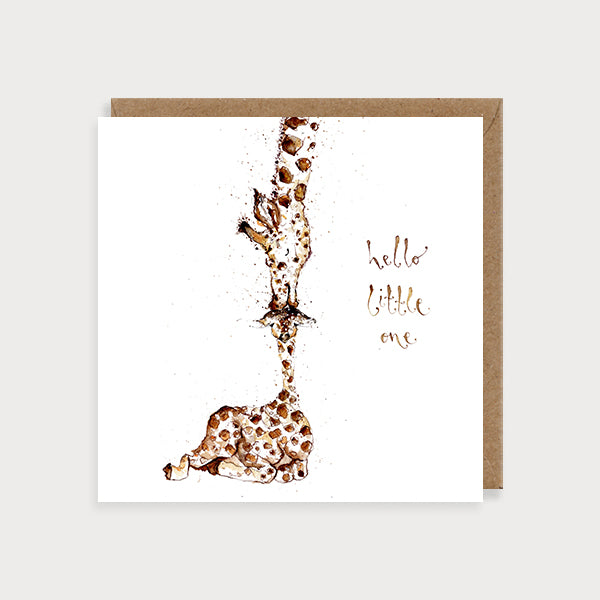 Hello Little One - Giraffe New Baby Card,  Louise Mulgrew