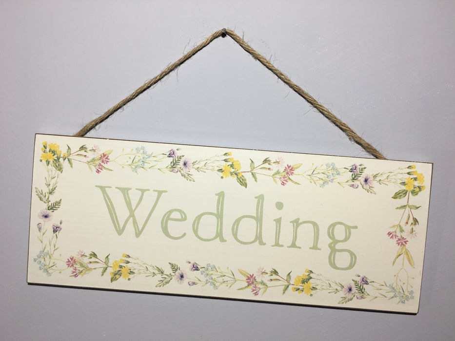 Wedding Plaque - Wildflowers Hanging Sign