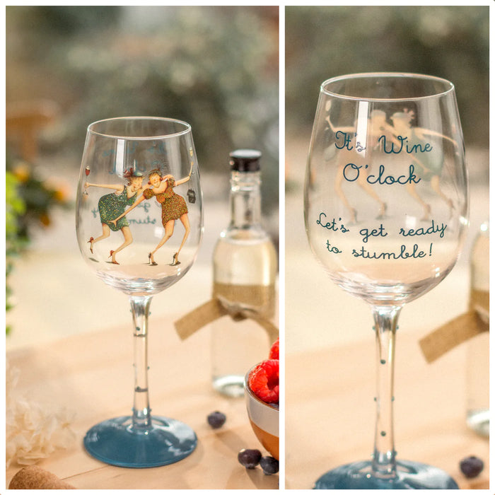 Berni Parker "It's Wine O'Clock" Wine Glass