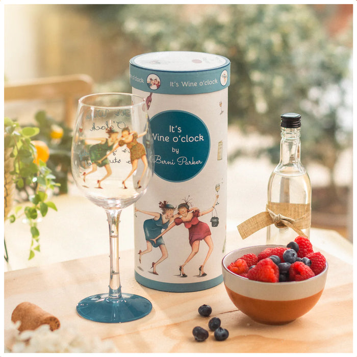 Berni Parker "It's Wine O'Clock" Wine Glass