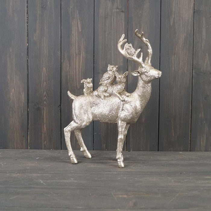 Large Silver Woodland Friends Reindeer