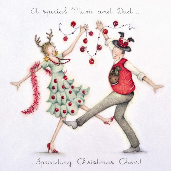 Christmas Card - A Special Mum and Dad - Berni Parker