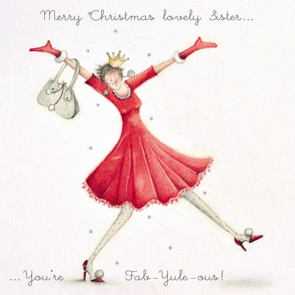 Bernie Parker Christmas Card - Merry Christmas Lovely Sister