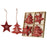 Red and White Gingam Christmas Tree Decorations - Set of 12