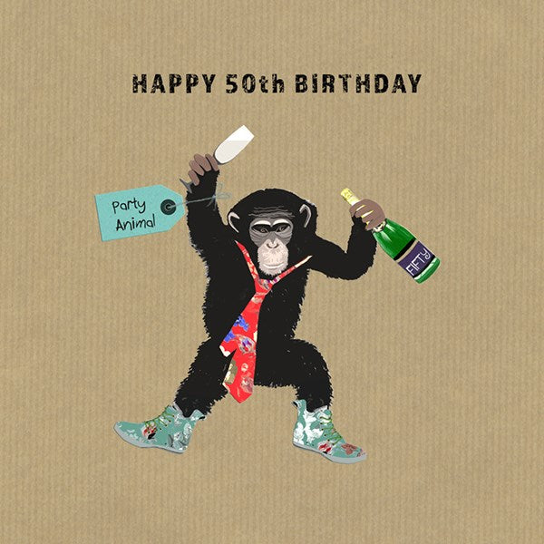 50th Birthday Card - Party Animal From Sally Scaffardi Design