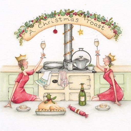 Christmas Card - A Christmas Toast, Aga Card - Berni Parker
