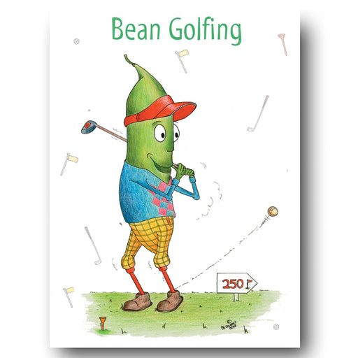 Golf Greeting Card - Bean Golfing