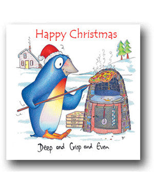 Funny Penguin Christmas Card - Deep Pan