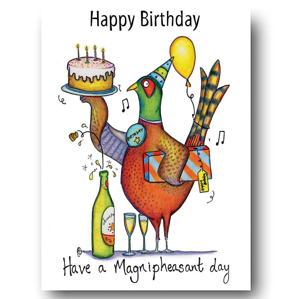 Pheasant Birthday Card - Have a Magnipheasant Day!