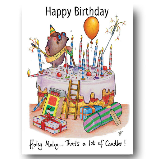 Birthday Card - Holey Moley...Thats a lot of candles!